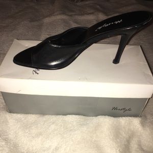 Black kitten heel